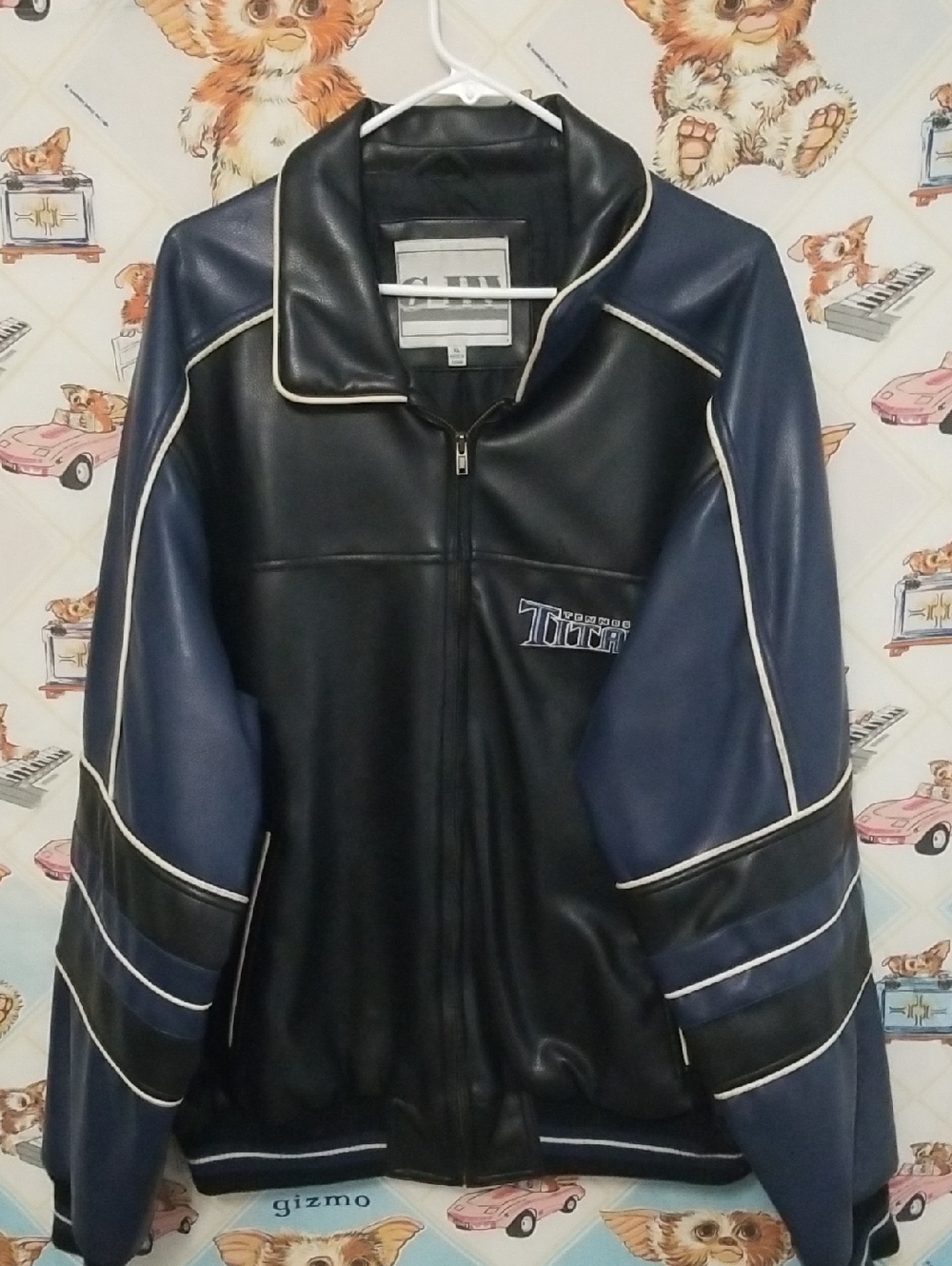 Vintage NFL Tennessee Titans G3 GIII Carl Banks Faux Leather Jacket Size XL